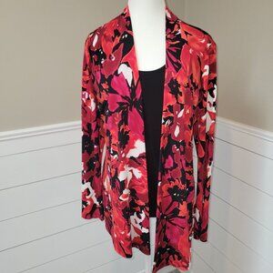 Red/Black& White Blouse/Top/with underlying Black Camisole-Size 6